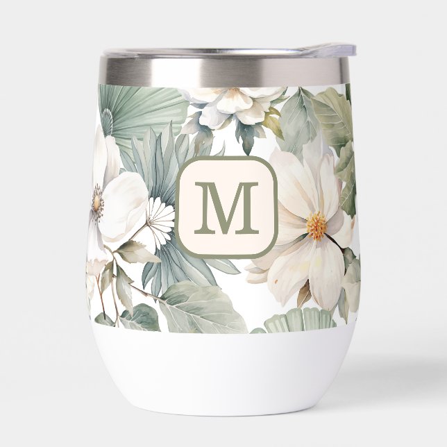Custom Monogram Watercolor Floral (Left)