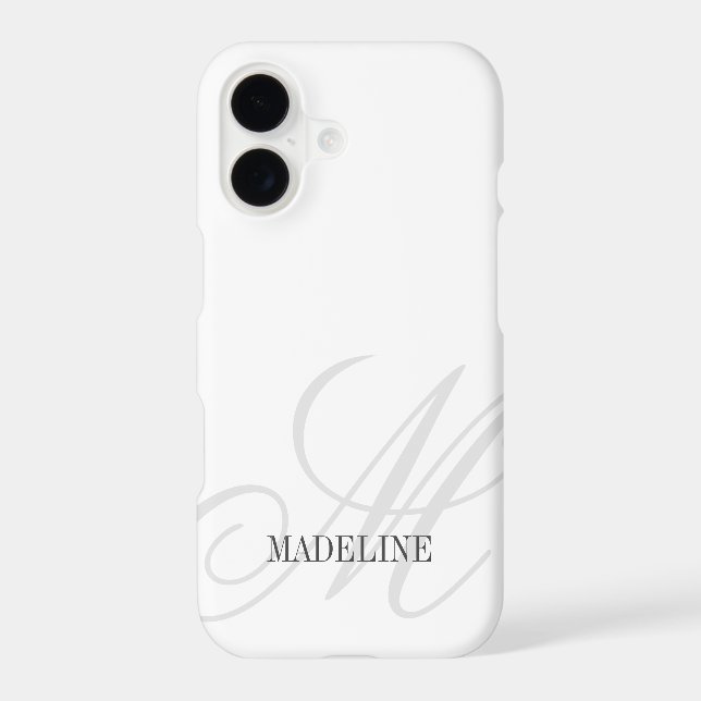 Custom monogram watermark logo chic white (Back)