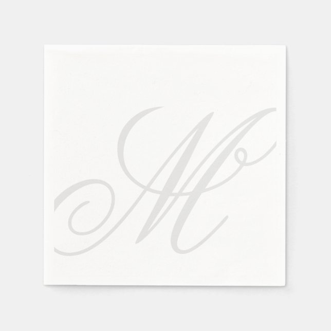 Custom monogram watermark paper party napkins (Front)