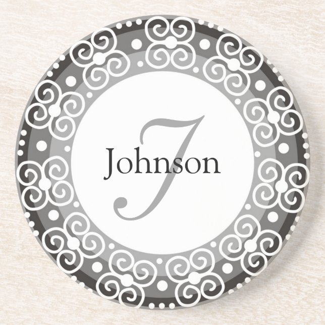 Custom Monogram Wedding Coaster (Front)