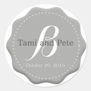 Custom Monogram Wedding Envelope Seals & Stickers