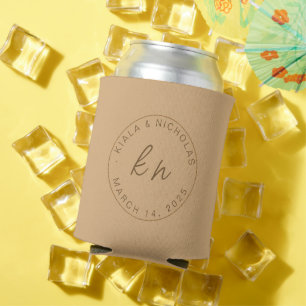 , Custom Monogram - Wedding Favors, Wedding Favor Can Cooler