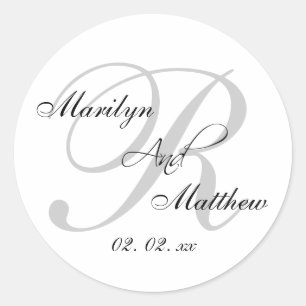 Custom Monogram Wedding Favour Sticker