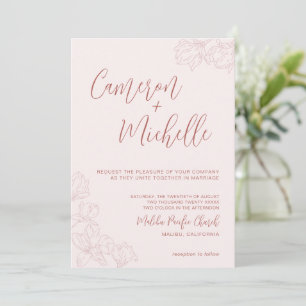 Custom Monogram Wedding Logo Palm Tree Invitation