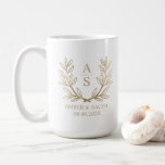 Custom Monogram Wedding Logo With Wreath Coffee Mug<br><div class="desc">Custom Monogram Wedding Logo With Wreath Mug Custom Monogram Wedding Logo With Wreath , Save The Date Easily personalize this high quality mug with your own custom text or names. No minimum and no set up fee! Available in many sizes and colors, simply choose from the options on the right....</div>