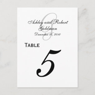 Custom Monogram Wedding Table Number Cards