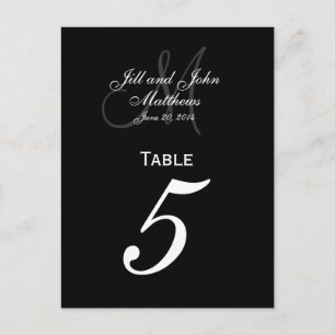 Custom Monogram Wedding Table Number Cards