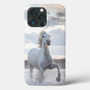 Custom Monogram White Horse phone cases