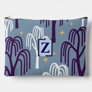 Custom Monogram Willow Tree Pattern Accessory Pouch