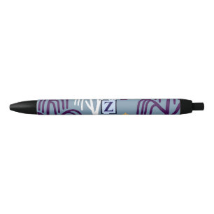 Custom Monogram Willow Tree Pattern Blue Pen