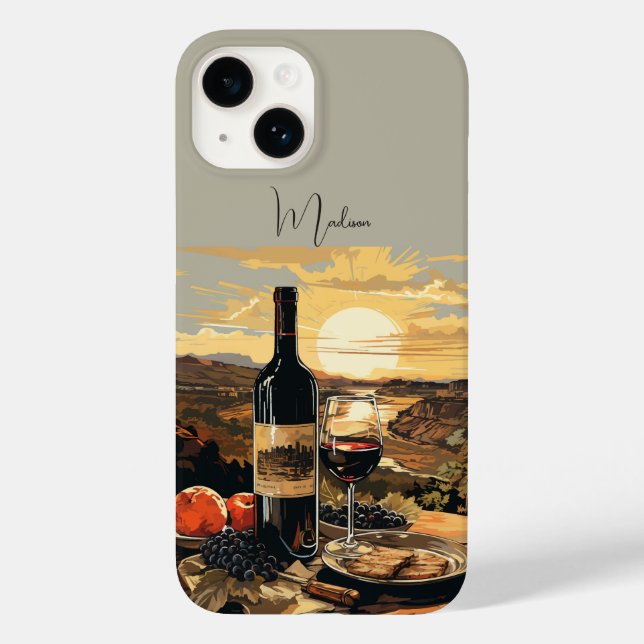 Custom Monogram Wine Lover's Case-Mate iPhone Case (Back)