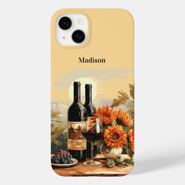 Custom Monogram Wine Lover's Case-Mate iPhone Case (Back)
