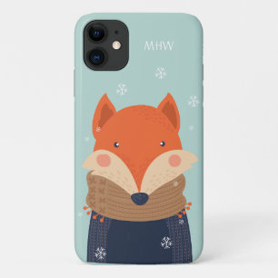 Custom monogram Winter Fox phone cases