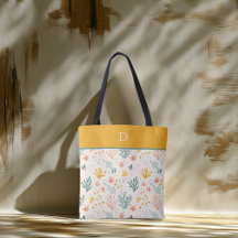 Custom Monogram with Colourful Botanical Pattern
