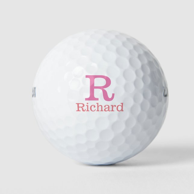 Custom monogram with fast name  golf balls (Front)
