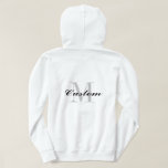 Custom monogram women's pullover hoodie in white<br><div class="desc">Custom monogram women's pullover hoodie in white and other colours. Personalised clothing for girl,  ladies team,  wedding bride,  bridesmaids,  crew,  entourage,  tribe,  player,  sport coach,  employee,  coworker and more. Elegant typography template.</div>