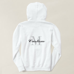 Custom monogram women's pullover hoodie in white