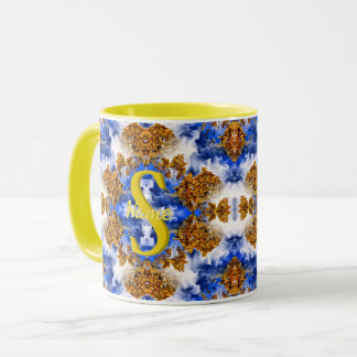 Custom Monogram Your Initial Name Colourful Art Mug