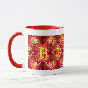 Custom Monogram Your Initial Name Dahlia Flower  Mug