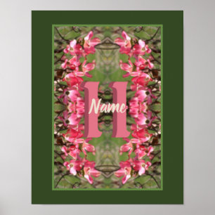 Custom Monogram Your Initial Name Dogwood Art Poster