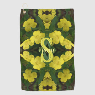 Custom Monogram Your Initial Name Geranium Art Golf Towel