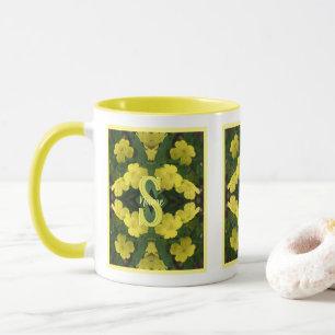 Custom Monogram Your Initial Name Geranium Art Mug