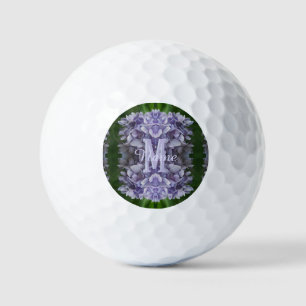 Custom Monogram Your Initial Name Hydrangea Flower Golf Balls