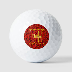 Custom Monogram Your Initial Name Oak Leaves Golf Balls