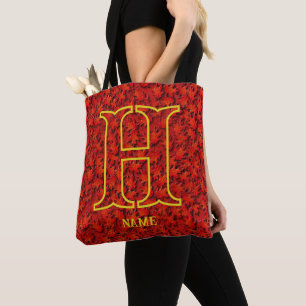 Custom Monogram Your Initial Name Oak Leaves Tote Bag
