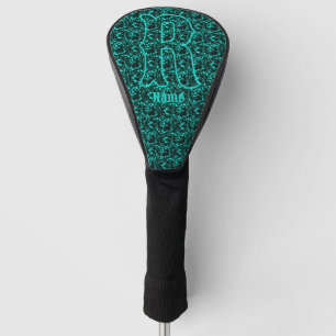 Custom Monogram Your Initial Name Turquoise Golf Head Cover