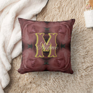 Custom Monogram Your Initial Name Vintage Roses Cushion