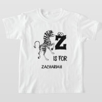 Custom monogram Z is for zebra cute African animal