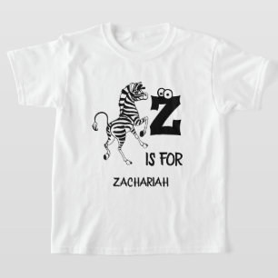 Custom monogram Z is for zebra cute African animal T-Shirt