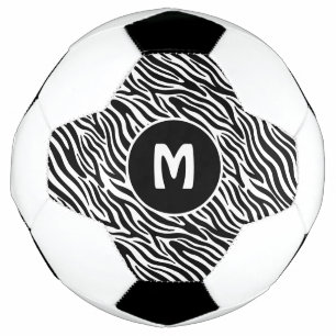 Custom Monogram Zebra Pattern Football