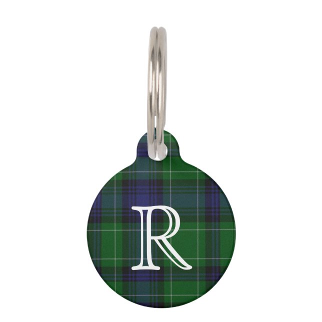 Custom Monogramed Abercrombie Plaid Dog Tag (Front)