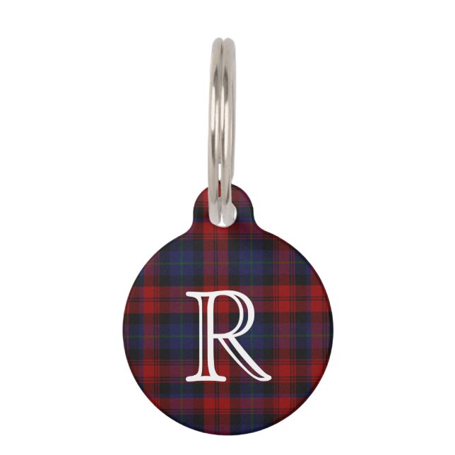 Custom Monogramed MacLachlan Plaid Dog Tag (Front)