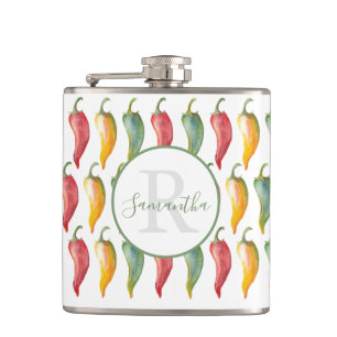 Custom Monogramed Unique Chilli Pepper Flask