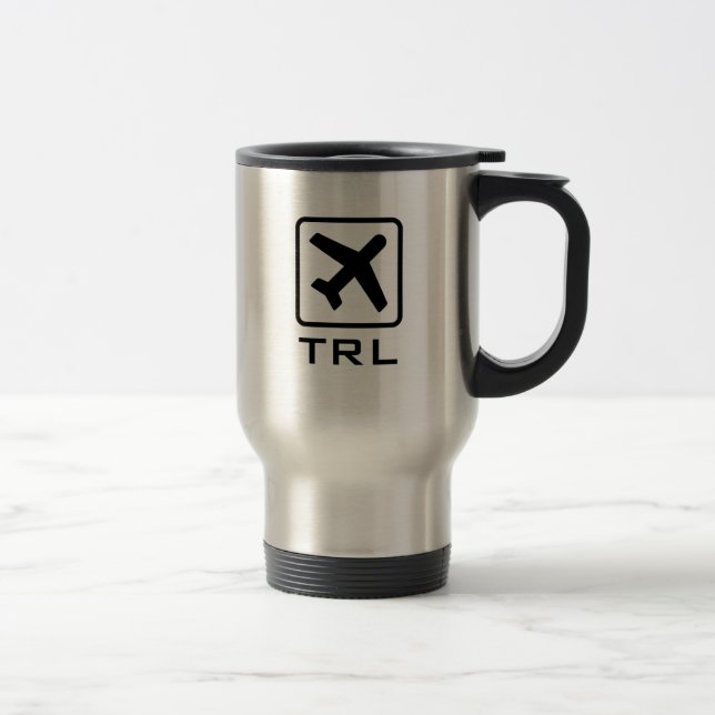Custom monogrammed aeroplane symbol travel mug (Right)