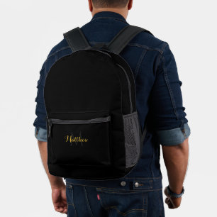 Custom Monogrammed Black Backpack with Your Name