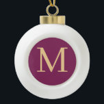 Custom monogrammed ceramic ball christmas ornament<br><div class="desc">Monogrammed Ceramic Ball Christmas Ornament with elegant colours
Personalise it now; click the customise button to add your initial</div>