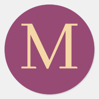 Custom monogrammed classic round sticker