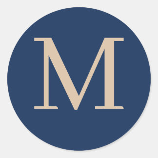Custom monogrammed classic round sticker