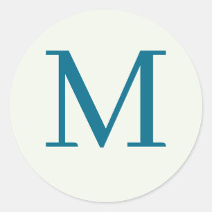 Custom monogrammed classic round sticker