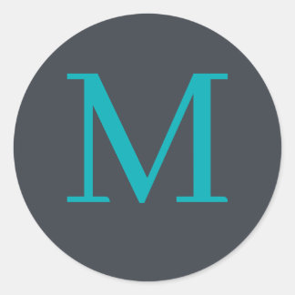 Custom monogrammed classic round sticker
