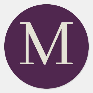 Custom monogrammed classic round sticker
