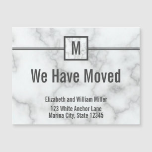 Custom Monogrammed Faux Marble Moving Announcement