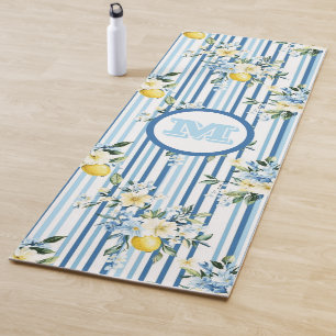 Custom Monogrammed Floral Lemon Yoga Mats