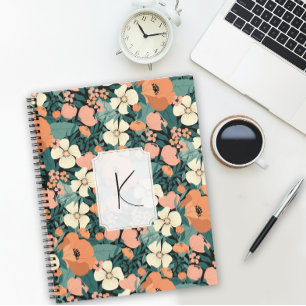 Custom Monogrammed Floral Notebook