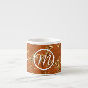 Custom Monogrammed Gold Sparkle Espresso Cup