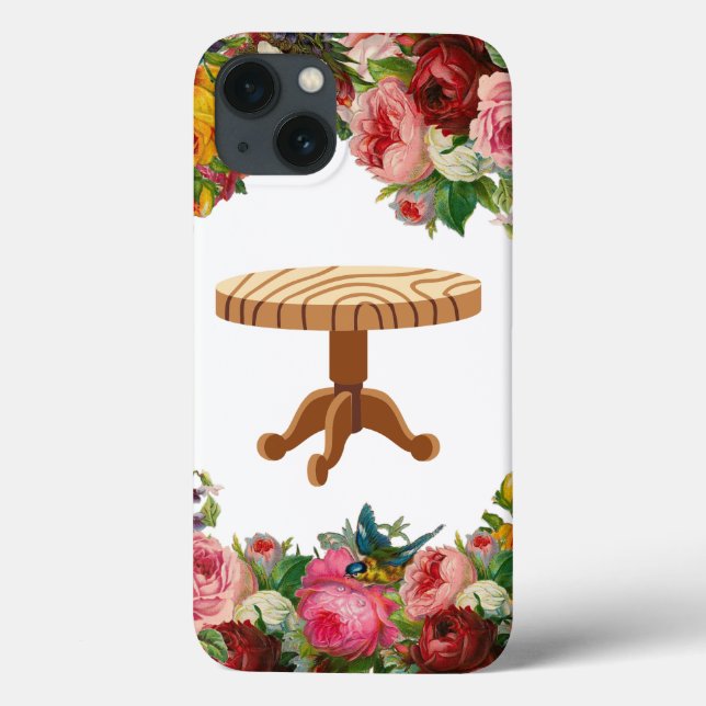 Custom Monogrammed iPhone 13 Case – Floral Design  (Back)